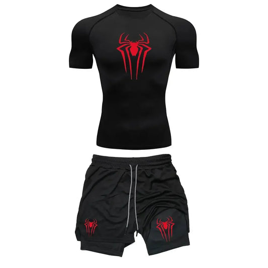 Compression Shirt & Shorts Spider-Man Set